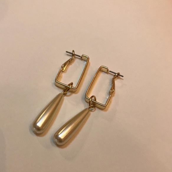 ゴールドパールピアス　Water Drop パールアクセサリー 8枚目の画像