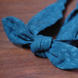 【染め】INDIGO植物ブルー手作り植物藍染レトロなレースのヘアバンド藍染のカチューシャ洗顔用のヘアバンド 2枚目の画像