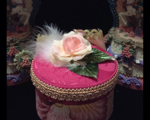 カルトナージュ×デコパージュ　バラの布箱 1_f64970d16192fe86194d196bd132