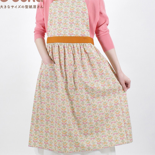 【Pepper様リクエスト品】ハンドメイドエプロン　2点 買ってすぐ使える型紙】ギャザーエプロン【M/L/LL/3L/4L/5L/6L