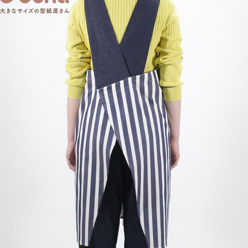 買ってすぐ使える型紙】バッククロスエプロン【M/L/LL/3L/4L/5L