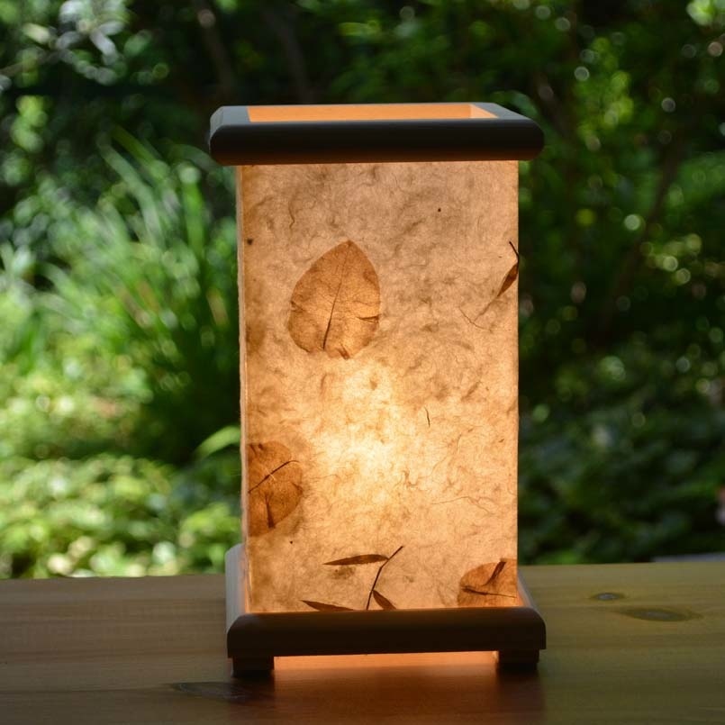 手漉き紙 灯り箱 リーフ 10    オプションでおやすみ灯に