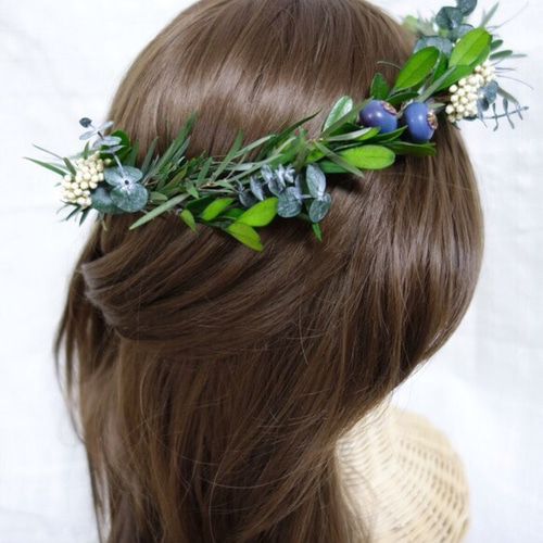 HANISCH'sNaturalVintage＊花冠ナチュラルブルーベリー ヘッドドレス