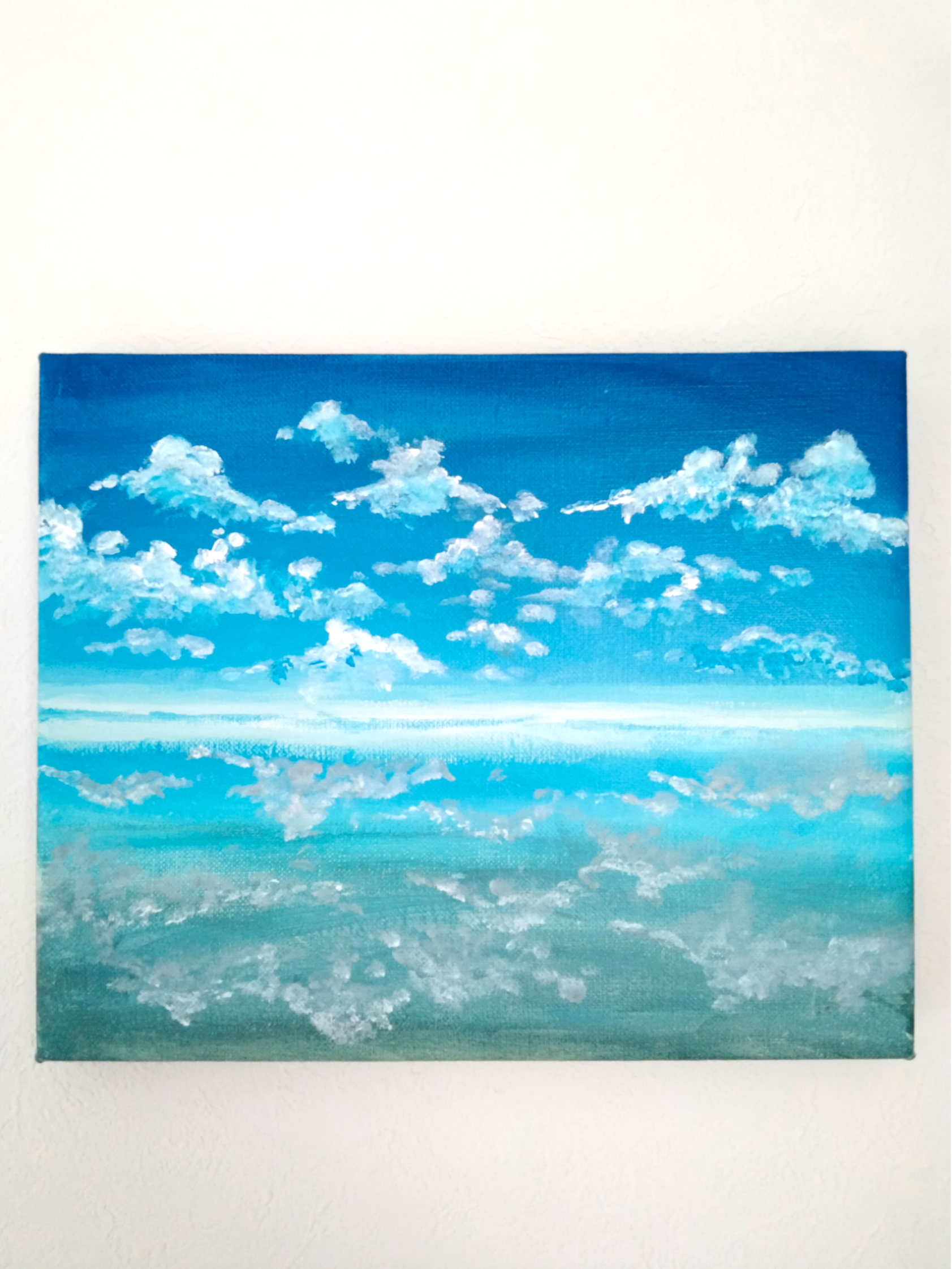 アクリル画　原画　インテリア　F4 自然　空　雲