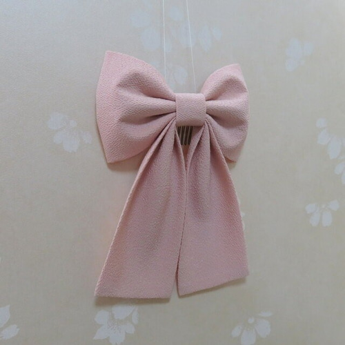 髪飾り 縮緬中リボン・はいからさん(虹色ピンク) 袴・着物・卒業式  