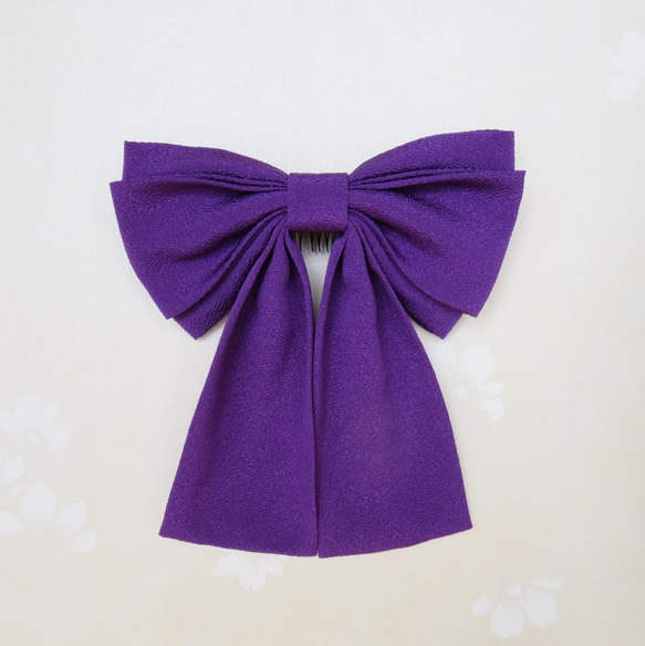 髪飾り　縮緬リボン<ソフトWリボン>はいからさん(紫)　袴・着物・浴衣・成人式・卒業式・七五三　　　　　 3枚目の画像