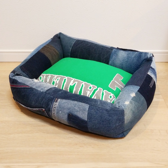 ハンドメイド デニム リメイク 犬 オブジェ 1点物 インテリア雑貨