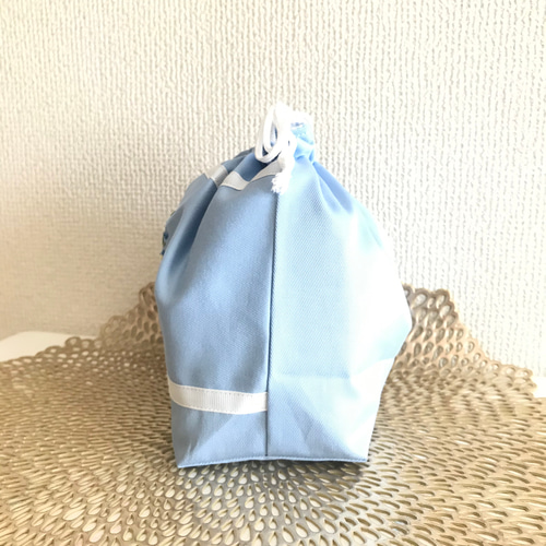 手刺繍 巾着袋 お弁当袋 私立小学校 ファミリア 入学準備