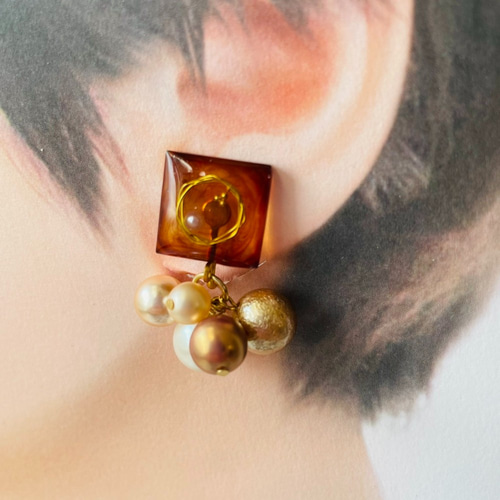 Sparkle-ピンクのホログラム-【ハンドメイド レジンアクセサリー