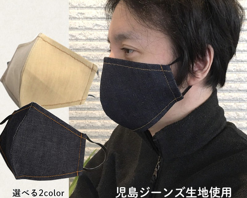 No.512 オーダーマスク　デニム　厚手生地　ハンドメイド　インナーマスク 0_06bd9cc20033b429f39b44375dcc