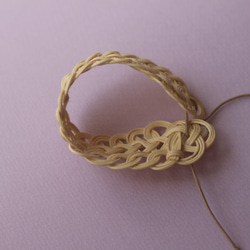ブレスレット＿cuff link / rattan bracelet / 籐の繊細模様が美しいブレスレット シェルボタン 6枚目の画像