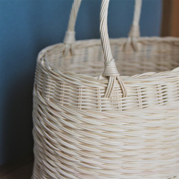 かごバッグ＿はらまきバスケットsquare / rattan basket bag / 籐のころんとまるみかごバッグ 3枚目の画像