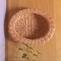 オーバルバスケット＿FRAME/ rattan basket /籐でできたシンプルラインの楕円かご フレームのような立体 2枚目の画像