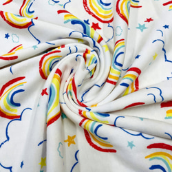 スムースニット生地 虹 50×180cm ハンドメイド 犬服 子供服など