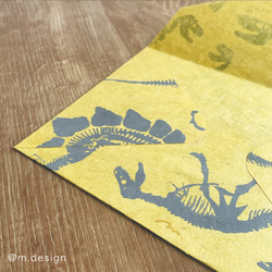 レターセット(封筒1枚×便箋2枚) dinosaur  yellow 3枚目の画像