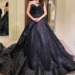 ブラック バースデードレス キラキラ ウェディング オシャレ CW3354TR レンタル プリンセス キラキラ 豪華 ウェディング