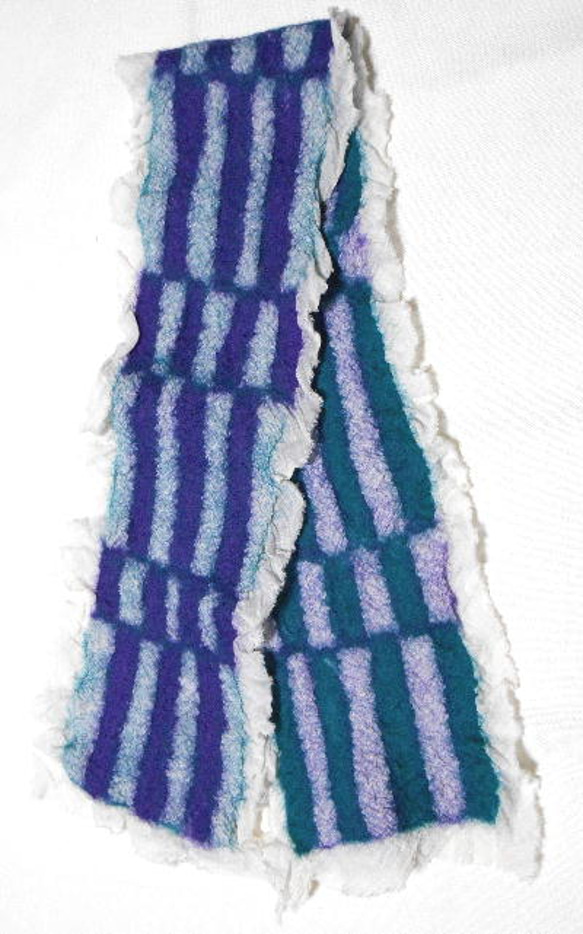 フリルマフラー（紫、緑） 3枚目の画像