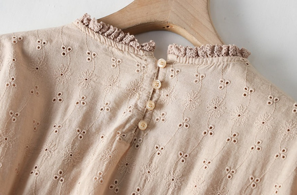 DORA❤️秋❤️綿の刺繍ドレス＊コットン100％ カジュアルなロングスカート、可愛い 8枚目の画像