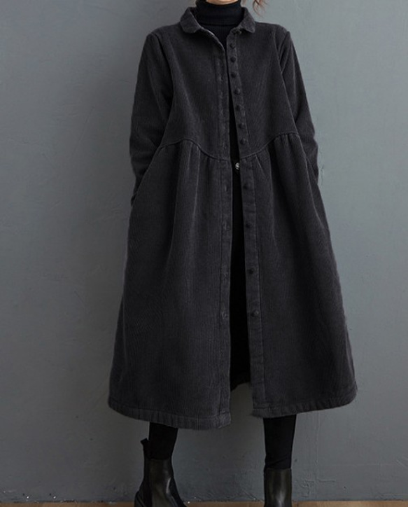 送料無料❤️レトロコーデュロイジャケット ❤️プラスフリース長袖コート シンプル/ゆったり 2枚目の画像