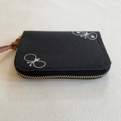 ミナペルホネン　ラウンドファスナー　財布　choucho　ブラック 5枚目の画像