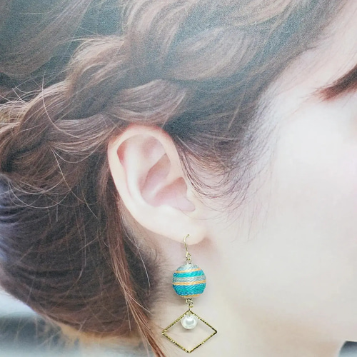 ボンボンアクセサリー ピアス（その他） Ranunculus~h~❀ 通販｜Creema 