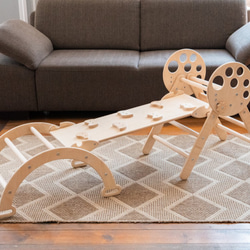 木製のモンテッソーリクライミング家具、折りたたみ式トライアングル、1歳向けギフト 6枚目の画像