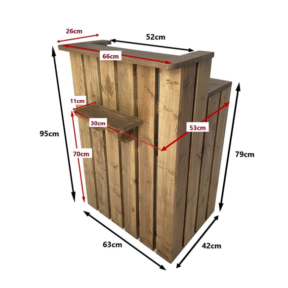 受注製作_BARIKI_レジカウンター 木製カウンター 幅66cm×奥行53cm×高さ95cm_B007B 6枚目の画像
