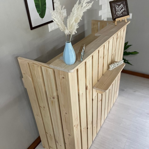 受注製作_BARIKI_レジカウンター 木製カウンター 幅120cm×奥行