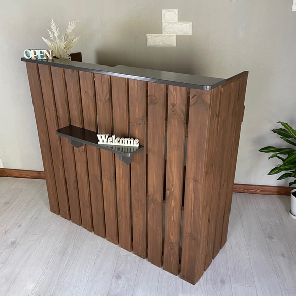 受注製作_BARIKI_レジカウンター 木製カウンター幅120cm×奥行57cm×高さ