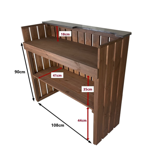 受注製作_BARIKI_レジカウンター 木製カウンター幅120cm×奥行57cm×高さ