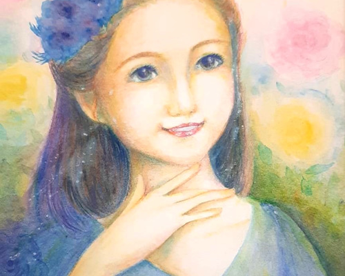 ○milk cocoa　しろつめぐさのかおり　　絵画原画 シロツメクサ | Rina Tanaka| アートをもっと身近に これやん