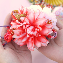 七五三のお祝いに【結】子供 和風髪飾り　アーティフィシャルフラワー(造花) 1枚目の画像