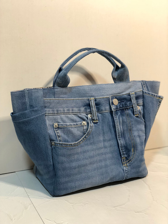 Ｎｏ544 ハンドメイドバッグ デニムリメイクバッグ リメイクデニム カゴバッグ 制作記録】 #デニムリメイクバッグ #リメイクデニムバッグ #デニム
