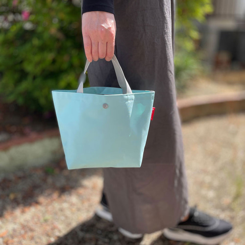 SALE】 お散歩バッグ Sサイズ 【ライトブルー×グレー