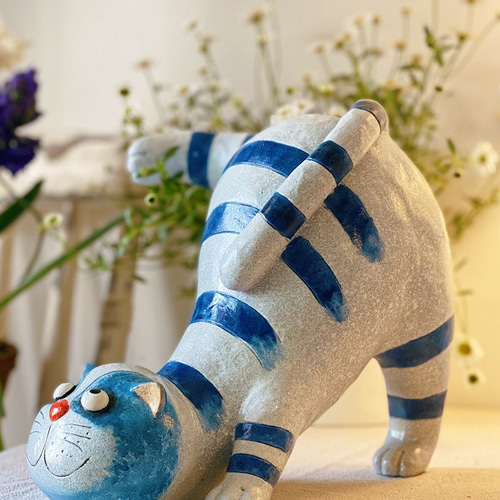 在庫処分セール ネコ 置物 玄関 ブリキ グッズ 雑貨 オブジェ トレイ