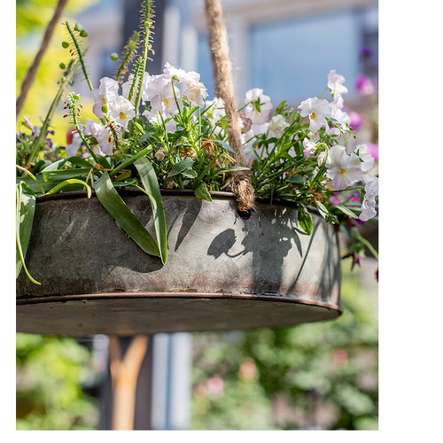 アイアンフラワースタンド 鉄製 園芸ラック 吊り鉢置物 インテリア