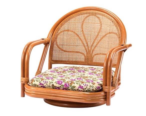 東京ラタン 天然籐肘付き回転チェア ロータイプ/ミドルタイプ/ハイタイプ