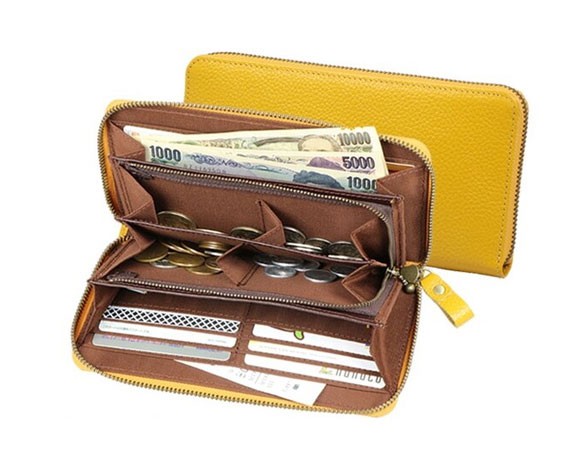 豊岡工房 牛革コインが分けられる 長財布 ラウンドファスナー 札入れ カード入れ 小銭入れ 日本製