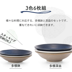 美濃焼 皿 プレート 3色6枚セット 多様鉢&深皿 カレー皿 パスタ皿 6枚目の画像