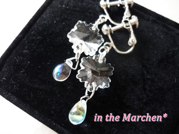 「アイス・クリスタル・メイデン」のイヤリング　硬質な雪の結晶宝石 6枚目の画像