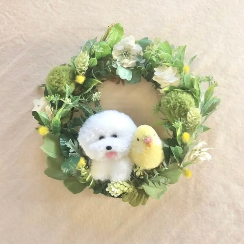 ぽん「3ポメ~お花リース」「ポメと柴犬~インコS字飾り」 楽天市場】ポメラニアン（花・観葉植物｜花・ガーデン・DIY）の通販