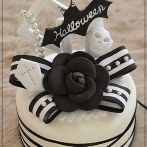 モノトーンインテリア☆ハロウィンクレイケーキ その他インテリア雑貨
