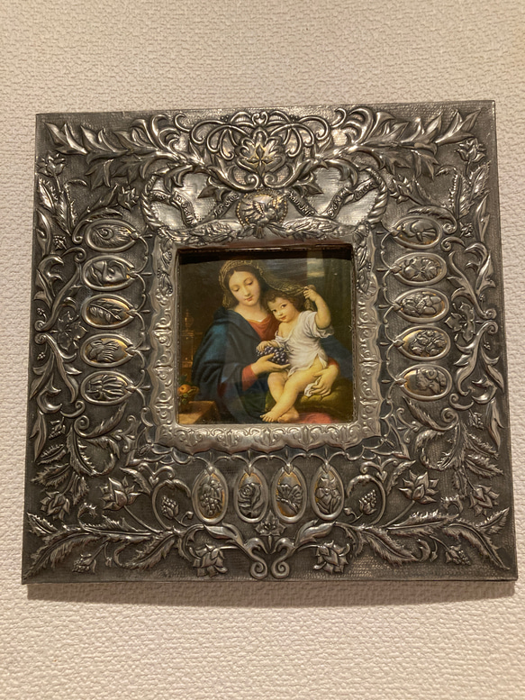 Healing  メタル　額　中世的　工芸　キリスト教　美術品　 1枚目の画像