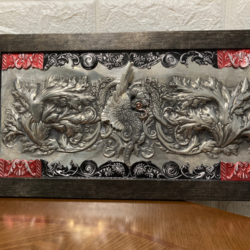 龍　額入り ドラゴン 龍 中世 工芸 メタルアート 額 個性的 かっこいい その他