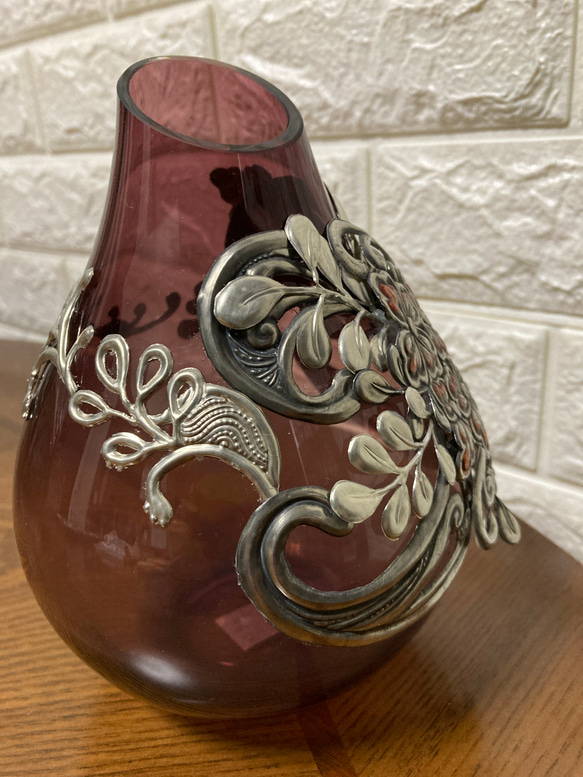 花瓶　メタル　お花　立体　モダン 4枚目の画像