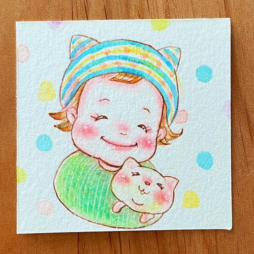 ✾かわいい✾ミニキャラ風似顔絵イラスト✾額付き✾プチギフト