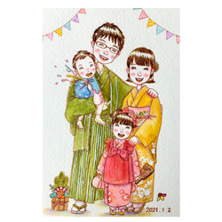 2名さま　ポストカードサイズ【似顔絵オーダー】キーホルダー 2名さま ポストカードサイズ【似顔絵オーダー】キーホルダー