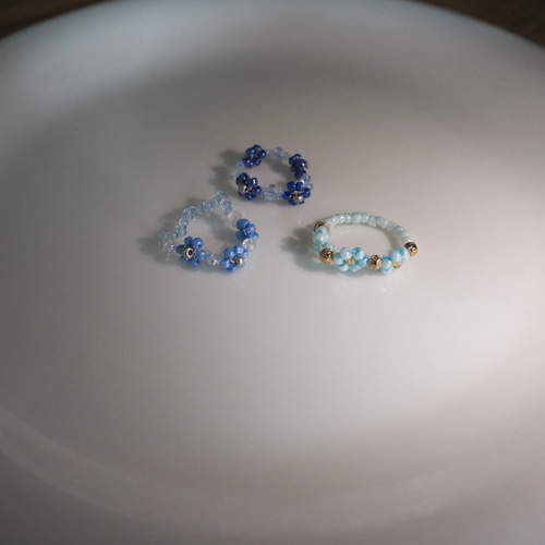 お花ビーズリング 指輪・リング おもち 通販 12422234｜Creema