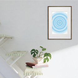 イラスト　アート　グラフィック　ポスター　北欧　春　花　フラワー　ボタニカル　ブルー　青　2401 2枚目の画像