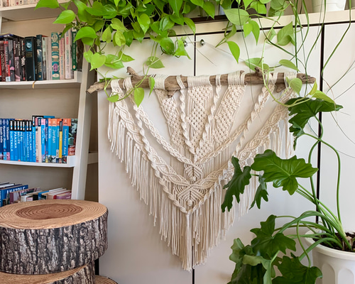 マクラメタペストリー★超BIGサイズ　流木　北欧 ボヘミアン風 楽天市場】【マクラメタペストリー＊square point】マクラメ